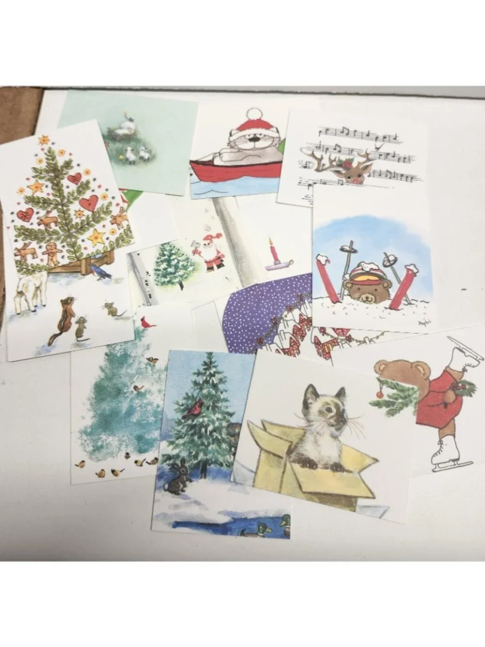 Lot of 58 Vintage Kristin Elliott Christmas Greeting Cards 3.25